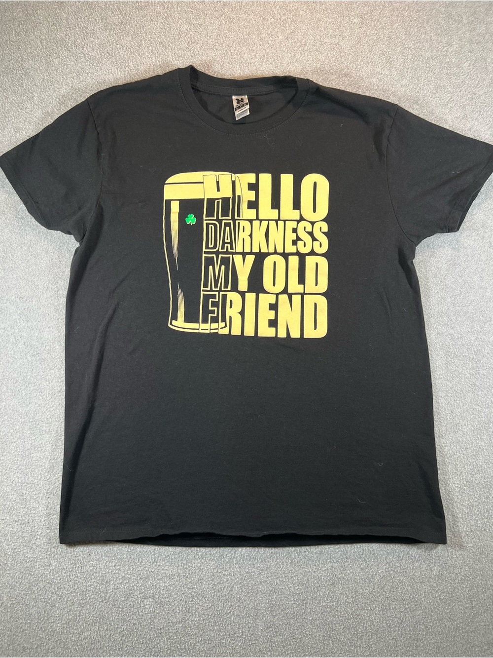 Hello Darkness My Old Friend Beer Pint St Patrick’s Day Graphic Tee Women’s L
